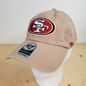 San Francisco 49ers Cap '47 Brand Clean Up Khaki Strapback Dad Hat NFL Football